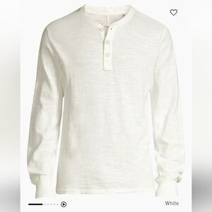 Rag & Bone Men's Basic Henley Tee In White Size XL NWOT